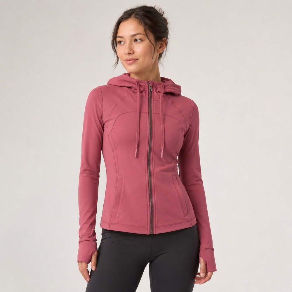 Lululemon Hooded Define Jacket 6 Pink Taupe Nulu Full Zip Activewear Lightweight
